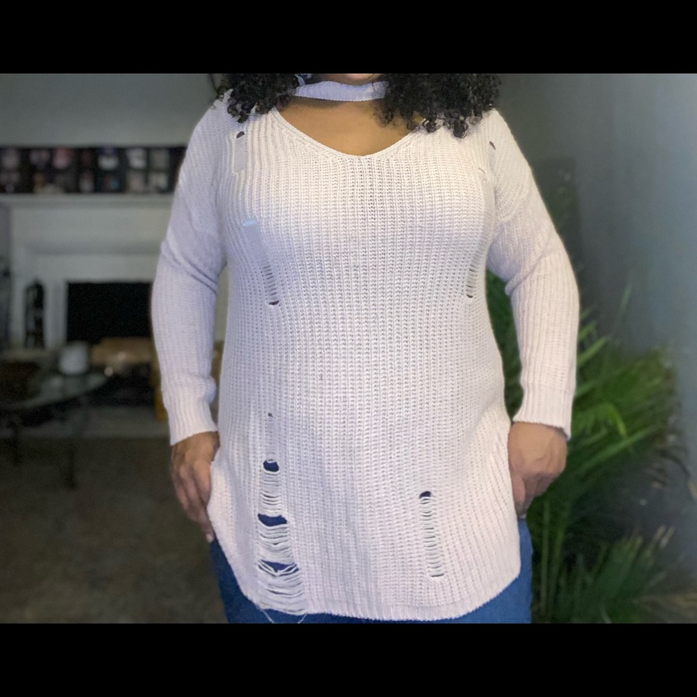 Pink knitted sweater